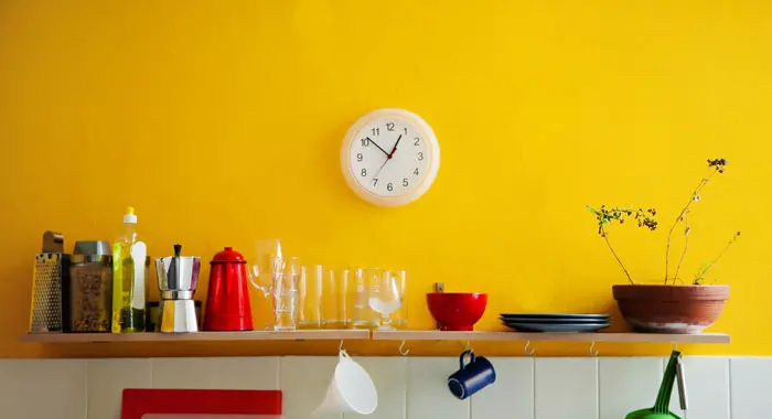 bright yellow kitchen