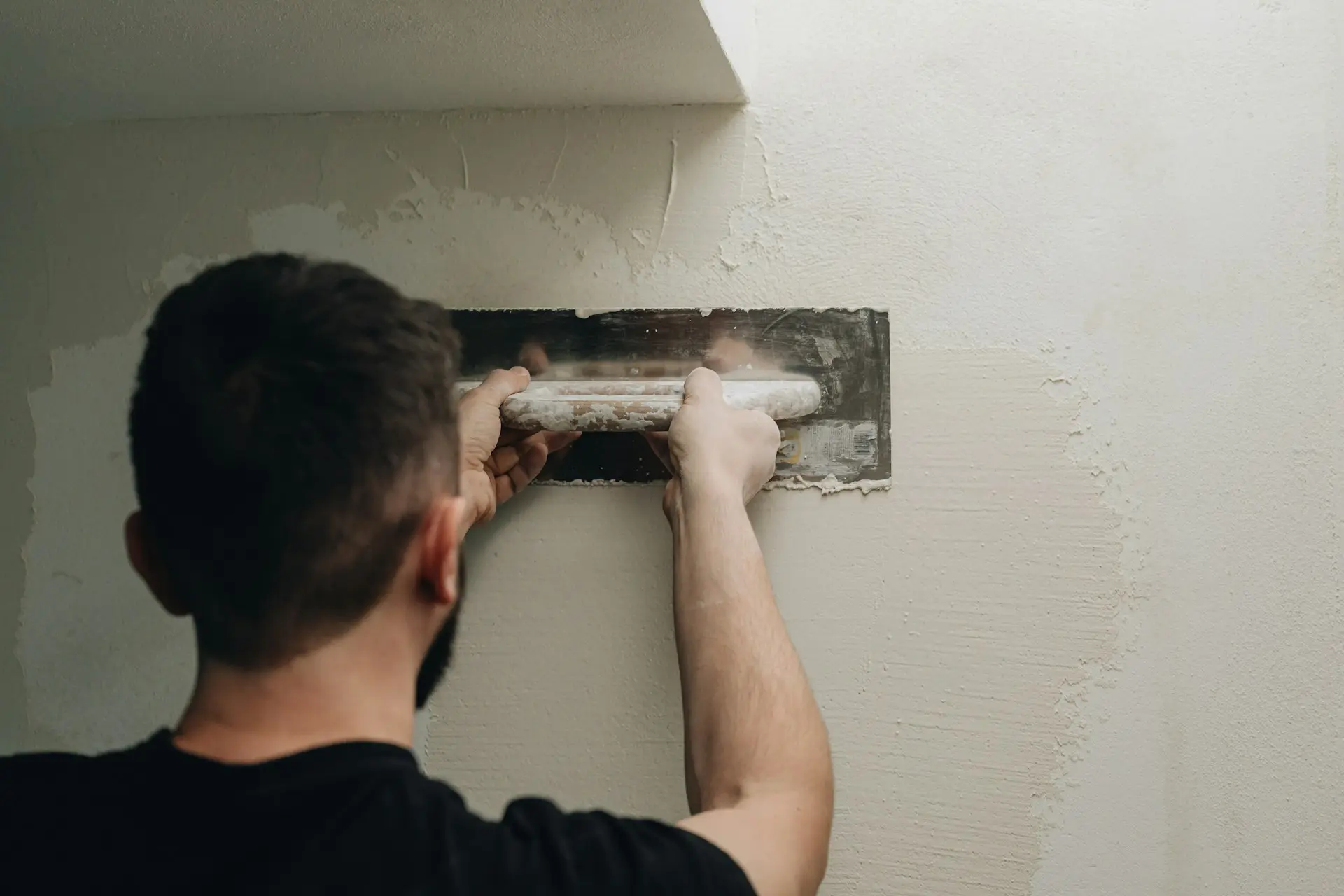 plastering wall