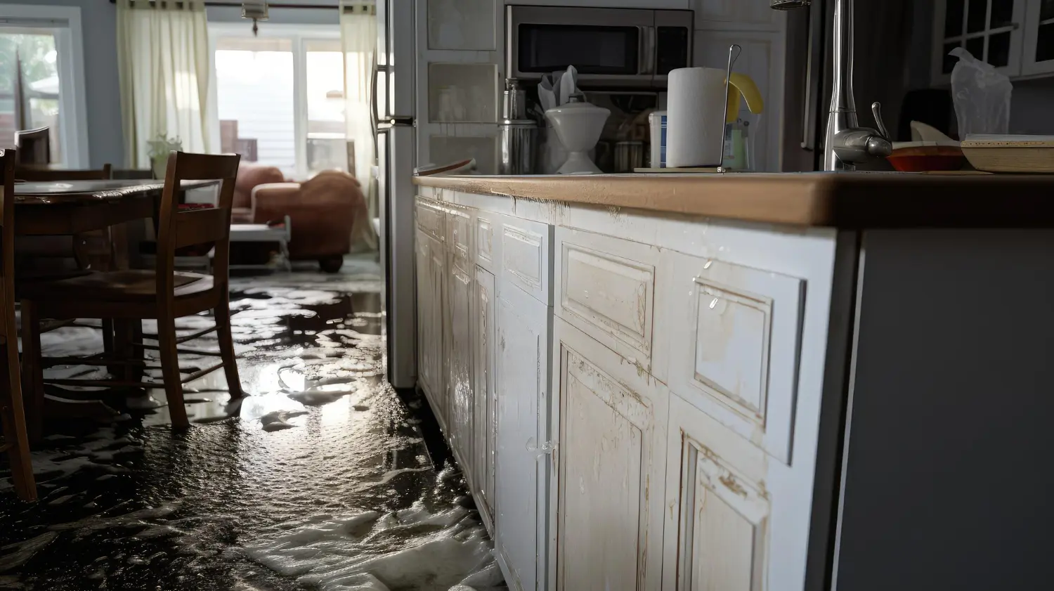 cabinets with water damage