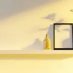 A warm yellow interior wall with natural light casting shadows, showing why the same paint color looks different in each room.