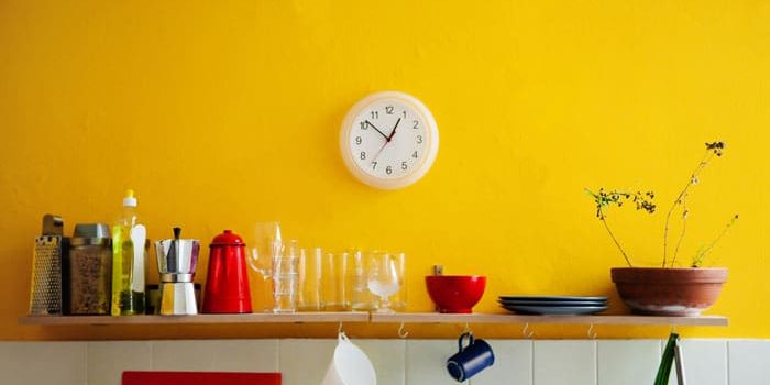 bright yellow kitchen