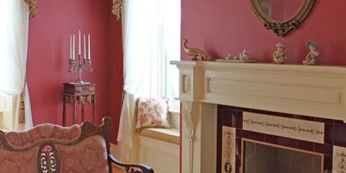 red paint color in traditional room